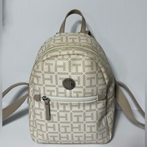 Tommy Hilfiger Beige Patterned Backpack